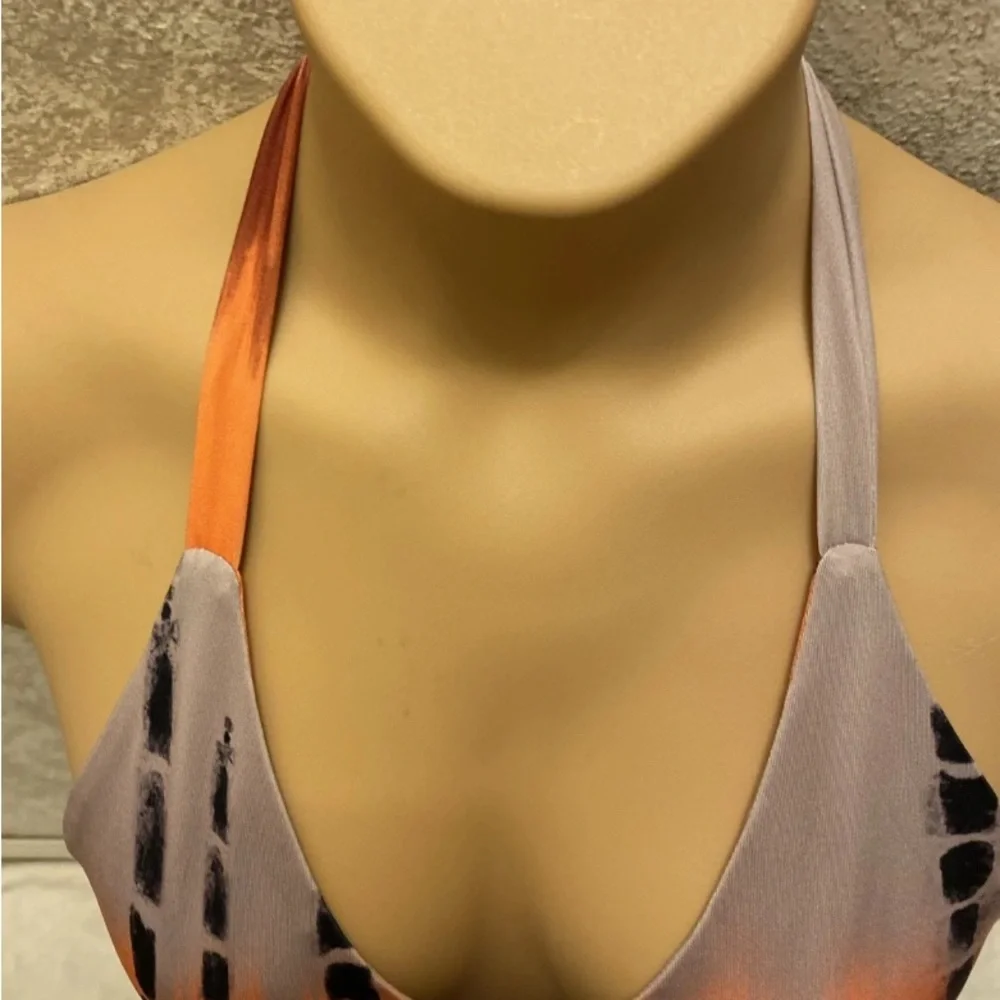 SHEIN Orange and Black Wrap Bikini
